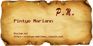 Pintye Mariann névjegykártya