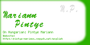 mariann pintye business card